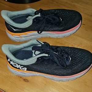 Hoka Navy and Coral Running Shoes